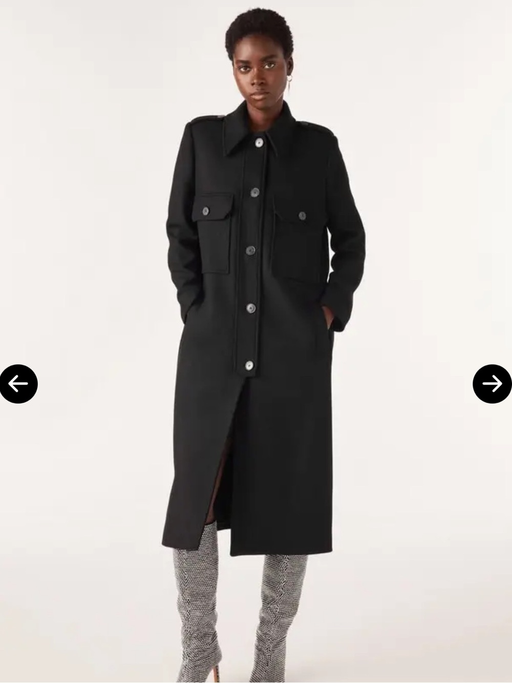 BA&SH Chipie Long Coat Black Size Large